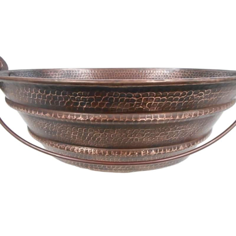 16" Oval Copper Vessel Bathroom BUCKET Sink in Brushed Sedona by SimplyCopper - 16" x 14" x 6"