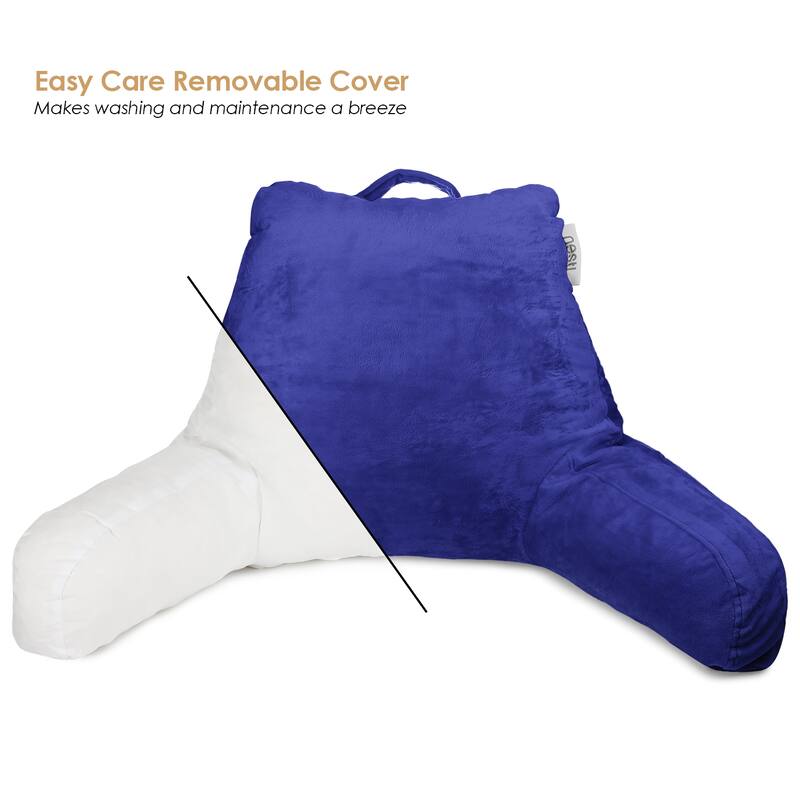 Empyrean Backrest Reading Pillow with Arms - Shredded Memory Foam Back Support Bed Rest Pillow