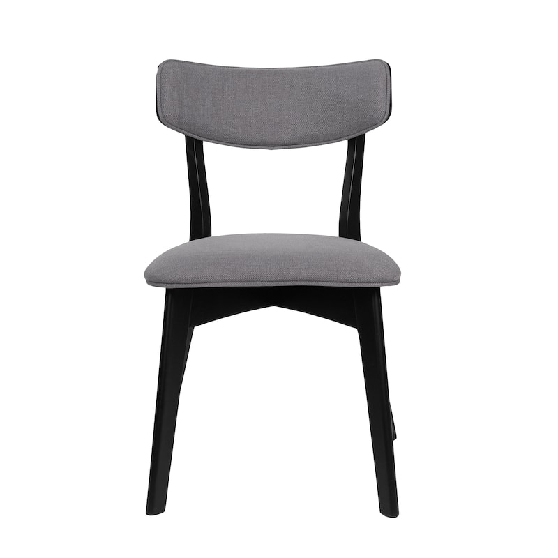 Chazz Mid-Century Modern Upholstered Rubberwood Dining Chairs (Set of 2) by Christopher Knight Home