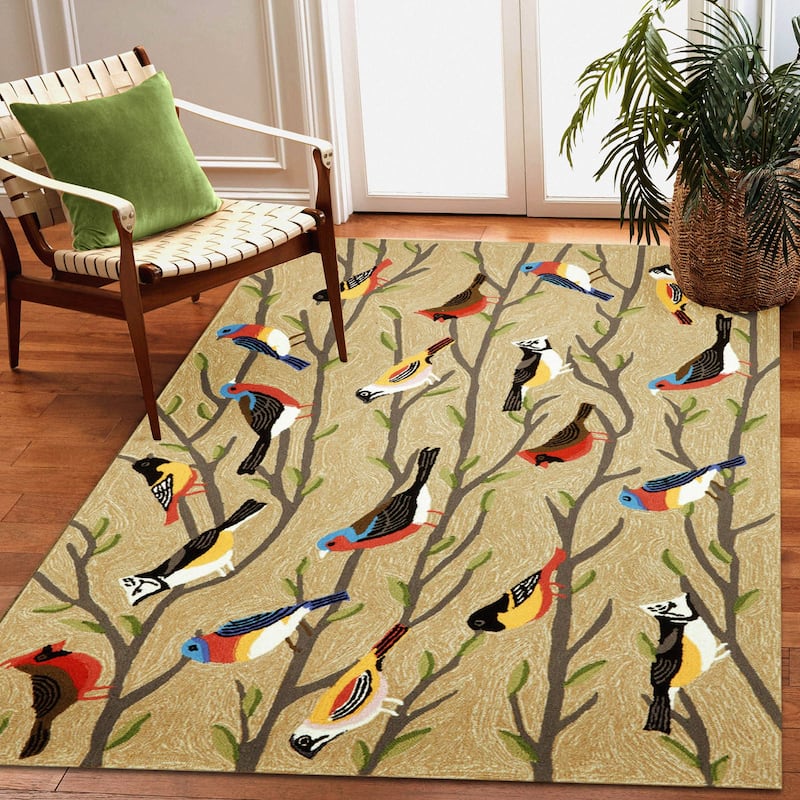 Liora Manne Frontporch Birds Indoor/Outdoor Rug Multi 5'X7'6"