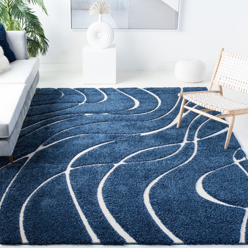 SAFAVIEH Florida Shag Sigtraud Abstract Waves 1.2-inch Thick Rug