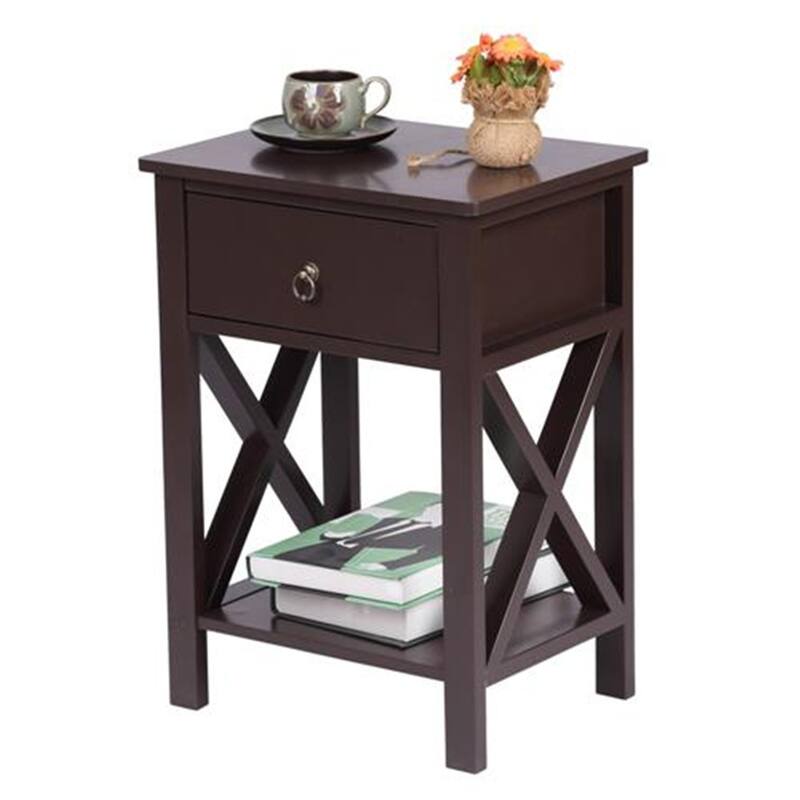 Modern Nightstand with Drawer and Shelf Stylish and Functional Bedside Table for Organized Living