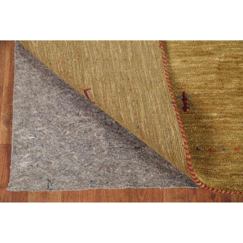 Tribal Gabbeh Indian Accent Rug Handmade Yellow Wool Carpet - 3'0"x 5'3"