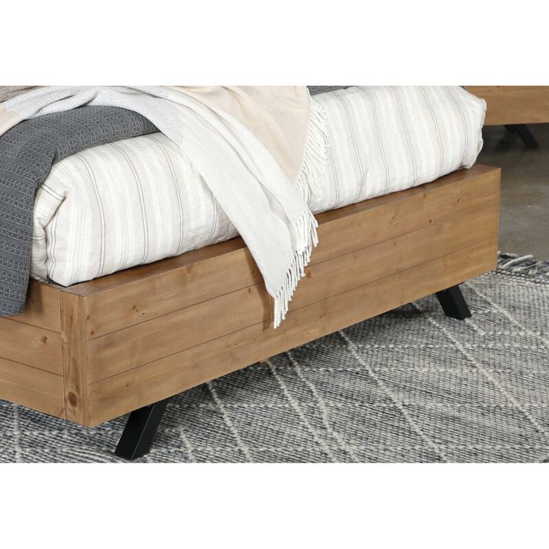 Taylor Contemporary Wood Panel Bed Light Honey Brown