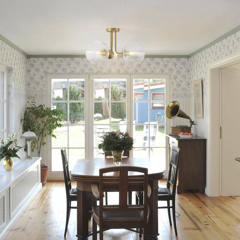 3 - Light 22'' Modern Sputnik Globe Glass Semi Flush Mount Light