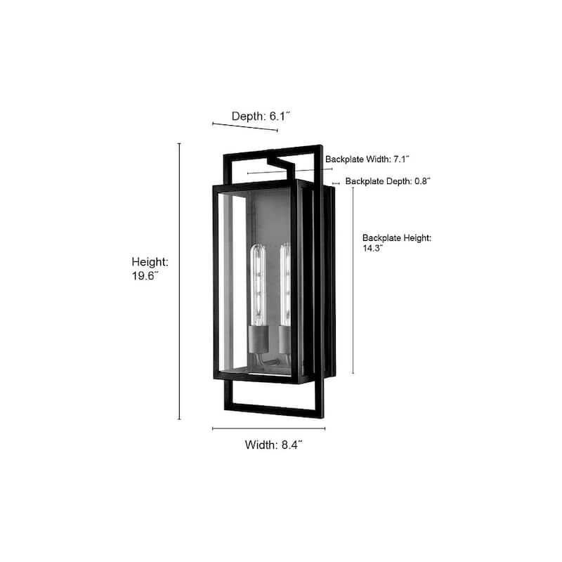 Millennium Lighting Agatha 2 Light Outdoor Wall Sconce in Textured Black