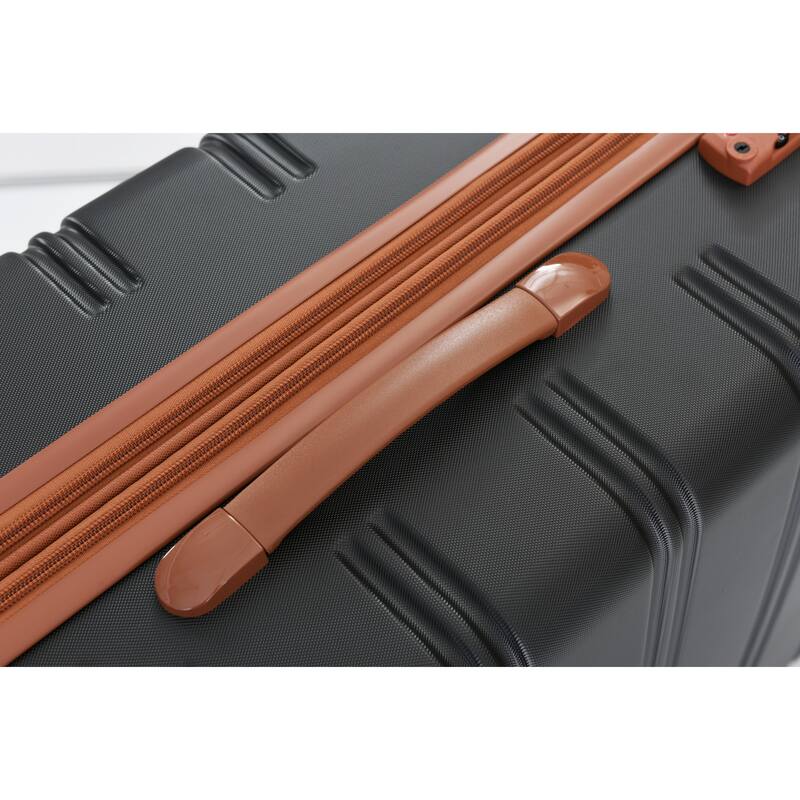 2-Piece Modern Luggage Sets, Hard-Shell Luggage with 360° Swivel Spinner and TSA Lock, for Boarding Travel, Black+Brown