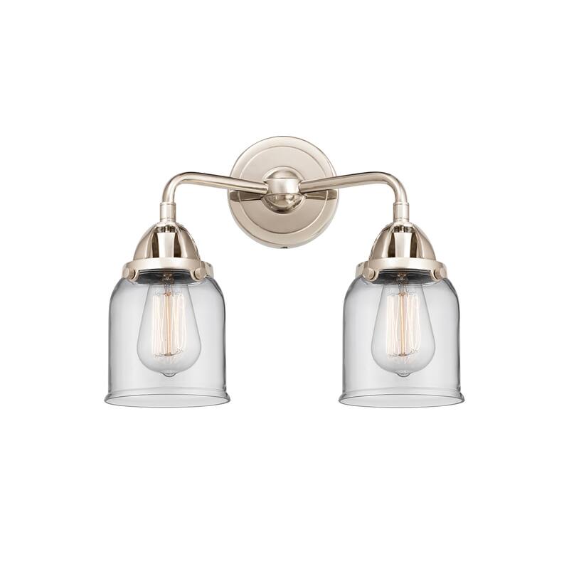 Innovations Lighting 288-2W-12-13 Bell Vanity Bell 2 Light 13" Wide - Polished Nickel / Clear