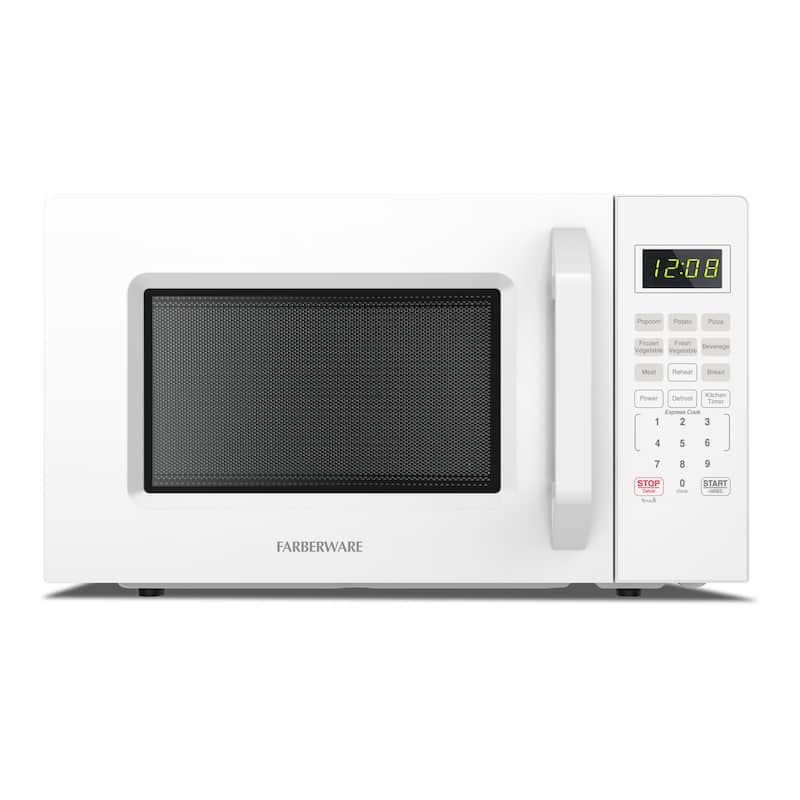 1.1 Cu. Ft. 1000-Watt Compact Microwave Oven, Black - White