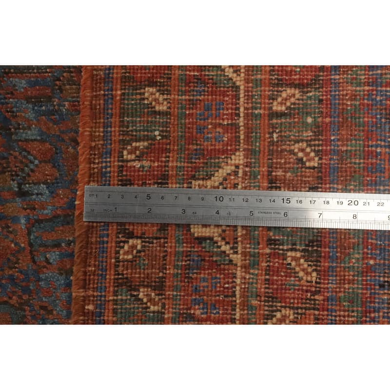 Hand Knotted Oriental 100% Wool Carpet Traditional All-Over Navy Blue & Blues Bidjar Area Rug - 5' 9'' X 4' 0''