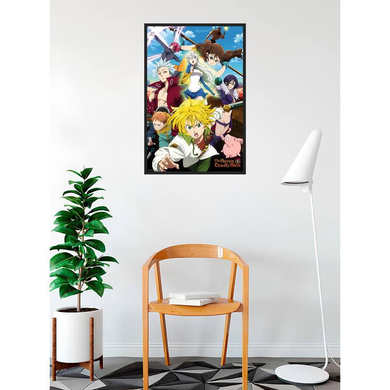 7 Deadly Sins - Meliodas & Sins Framed Art Poster - 24 x 36 Inch