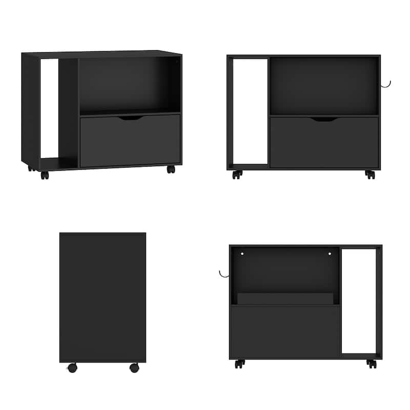 Mobile Rolling File Cabinet,Drawer & Shelf,Bookcase,Nightstand Organizer,for Home Office
