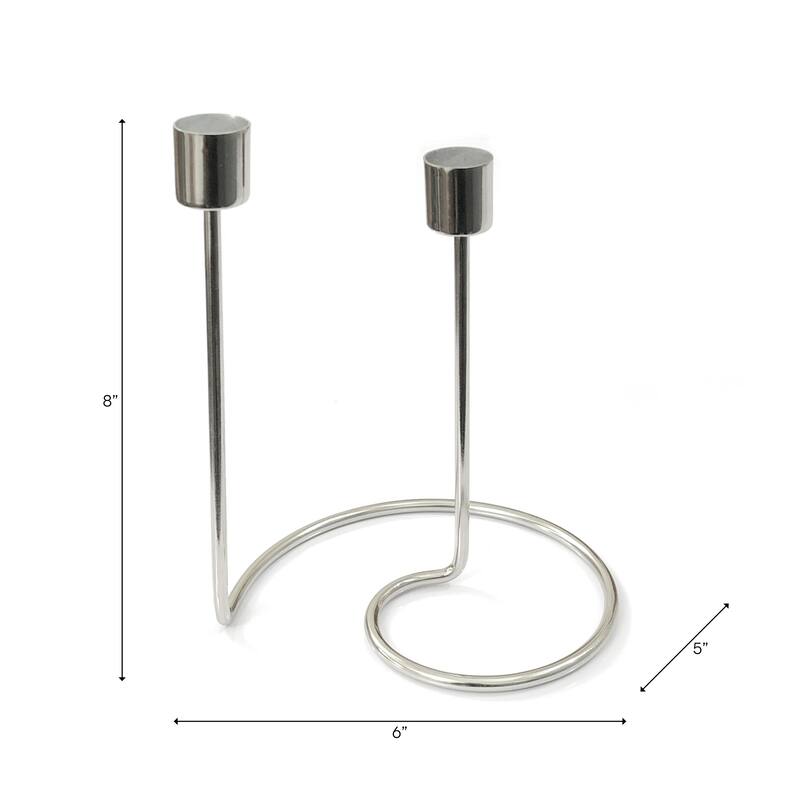 Modern Metal Taper Holder Open-Frame Design and Dual Candle Support