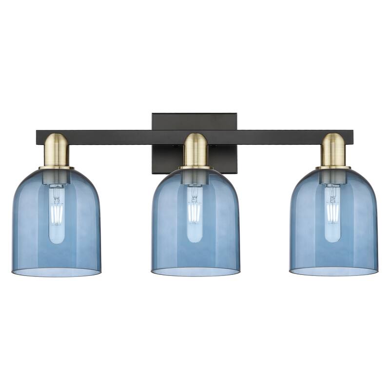 Innovations Lighting Endless Possibilities Arcadia - Bella - 3 Light 25" Bath Vanity Light - Blue/Black Antique Brass