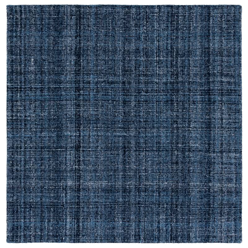 SAFAVIEH Handmade Abstract Cliff Rug - 6' Square - Navy/Black