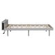 preview thumbnail 9 of 9, Grey Twin Size Bed Frame with Storage Headboard and USB Ports, Kids Twin Bed with Support Slat, Twin Platform Bed for Bedroom