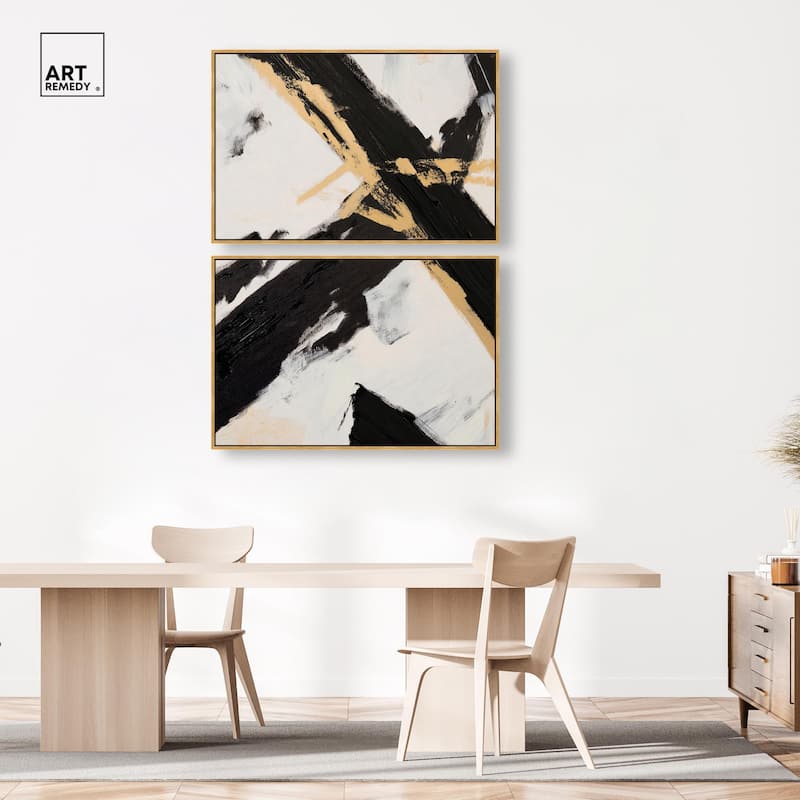 Weight of Black III Canvas Set of 2 by Art Remedy