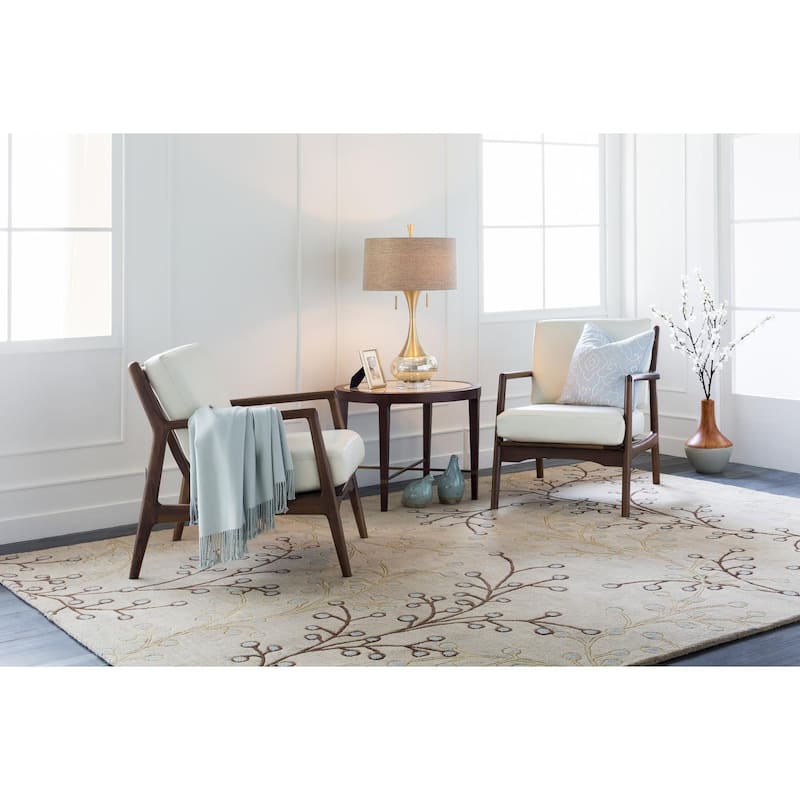 Livabliss Athena French Country Floral & Botanical Hand Tufted Area Rug - 7'6" x 9'6" - Oat
