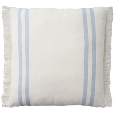 Mina Victory Lifestyle Cotton Linen Stripes 20" x 20" Ocean Indoor Throw Pillow