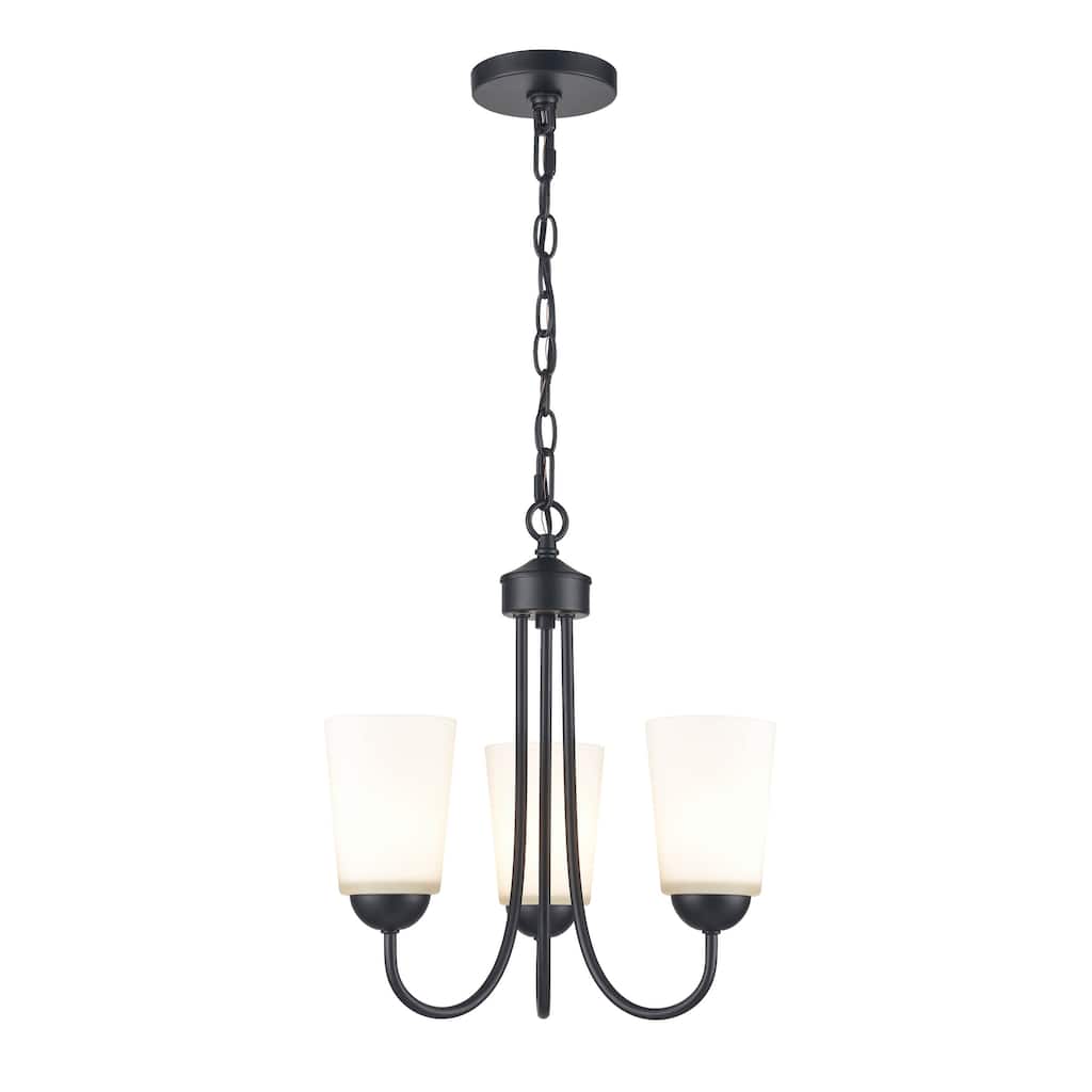 Millennium Lighting Ivey Lake 3 Light Chandelier in Multiple Finishes with Frosted Glass Shades