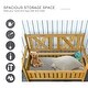 preview thumbnail 17 of 18, Cream White Rustic Solid Fir Wood Storage Boxes with Bench and 4 Wooden Legs for Porch Deck Garden and Balcony