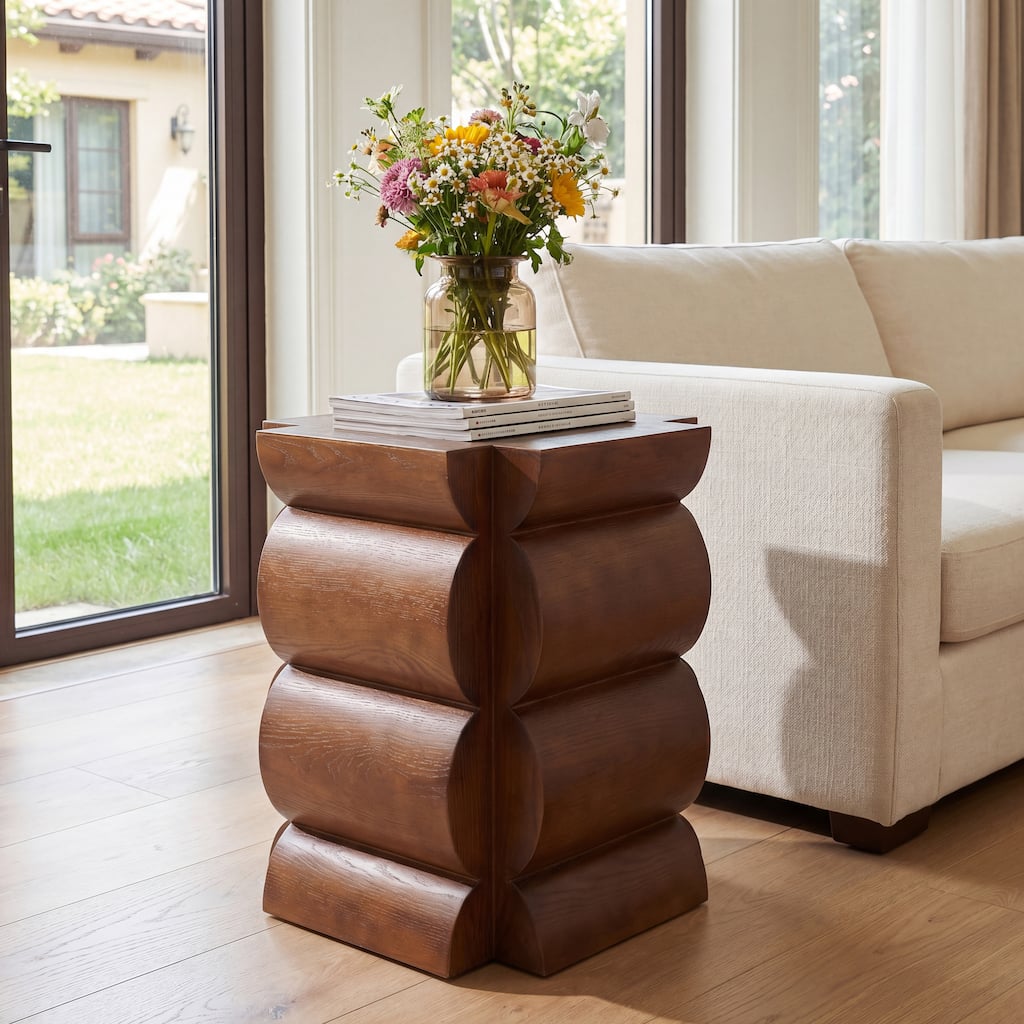 Christopher Knight Home - Camden Modern 20.87"H Lightweight End Table with Wave Design for Bedroom, Living Room