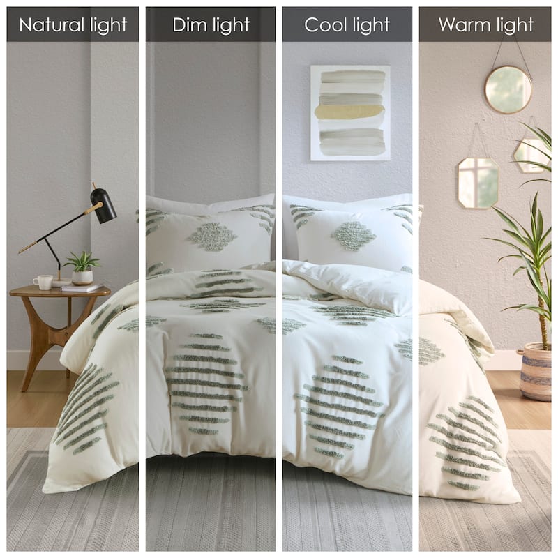 INK+IVY Tahli 3 Piece Cotton Blend Chenille Duvet Cover Set