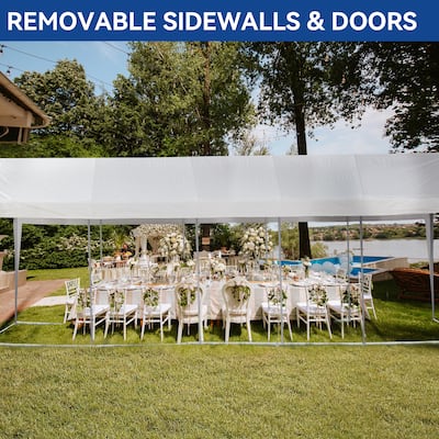 16x32/13x26 Ft Outdoor Upgraded Galvanized Canopy White Party Tent Shelters