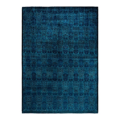 Vibrance One-of-a-Kind Hand-Knotted Area Rug - Blue, 10' 1" x 13' 8" - 10' 1" x 13' 8"