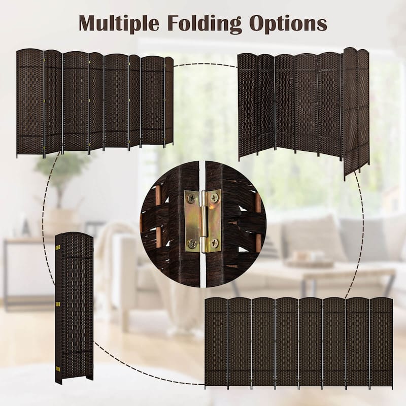 Costway 8-Panel Room Divider 6 FT Tall Folding Privacy Screen with - See Details