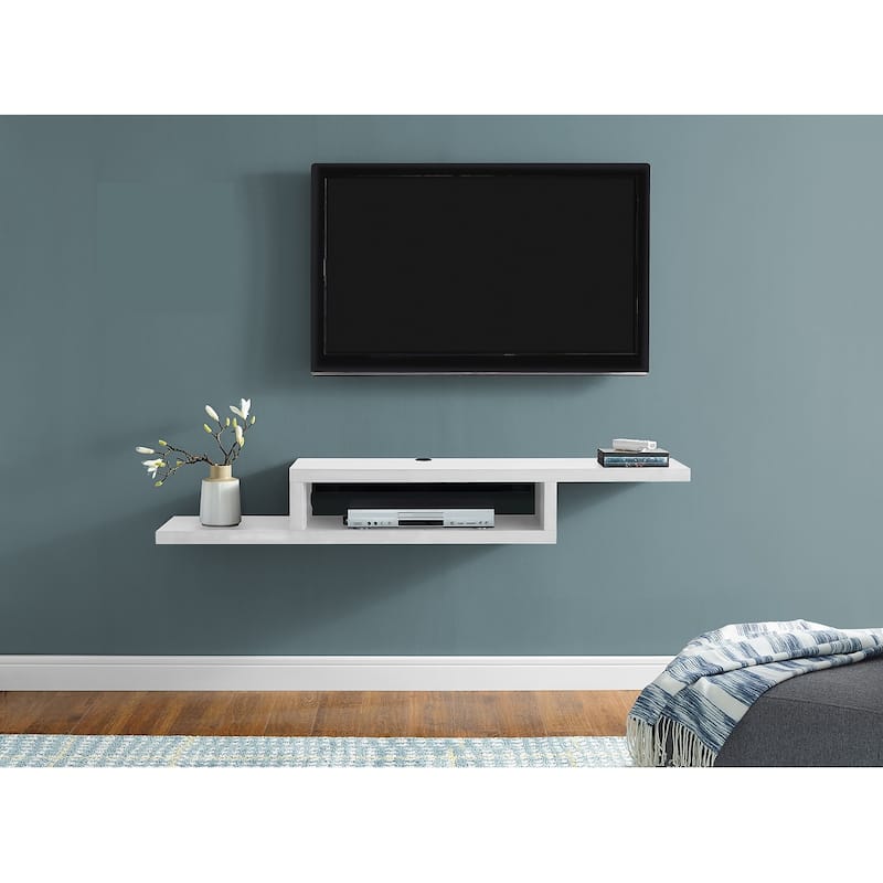 Asymmetrical Wall Mounted TV Console Entertainment Center Wall Decor Shelve Storage