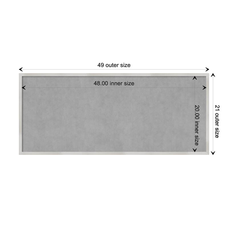 Amanti Art Svelte Silver Framed Magnetic Board - Board Size 48x20
