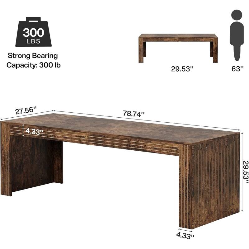79'' Two Person Double Desk Extra Long Computer Desk
