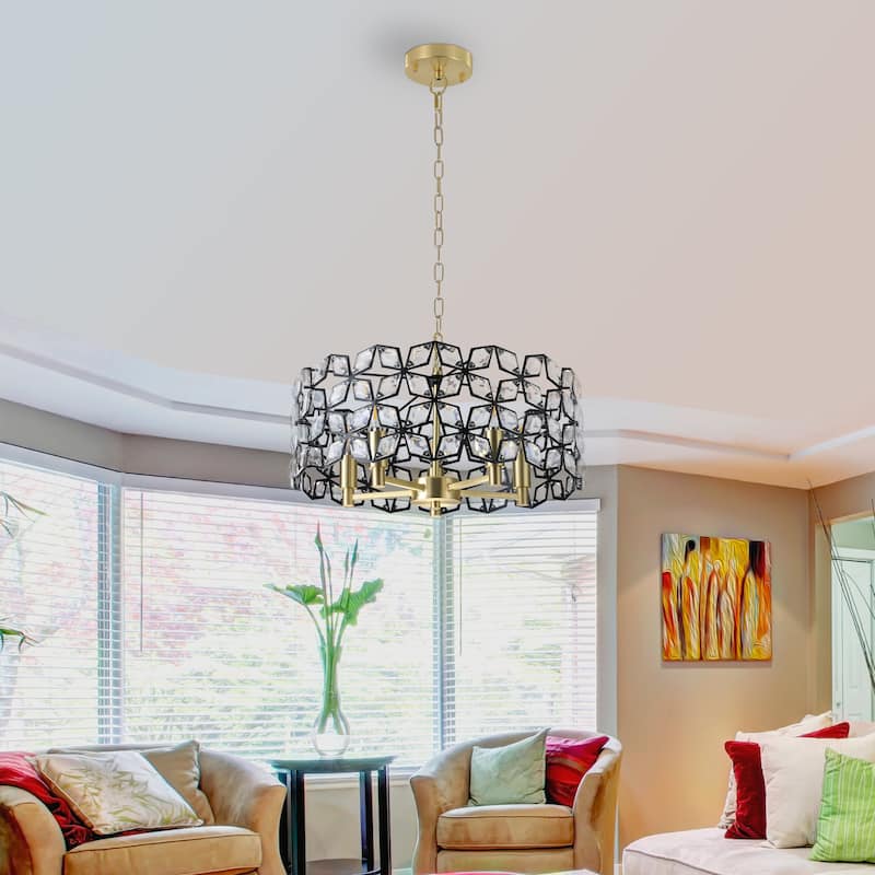 Modern Crystal Chandelier for Living-Room Round Cristal Lamp Luxury Home Decor Light Fixture - Transparent