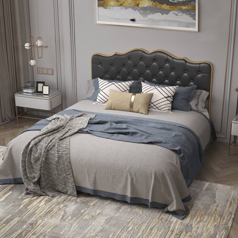 Metal frame sleeping bed with four storage drawer - Black - Queen
