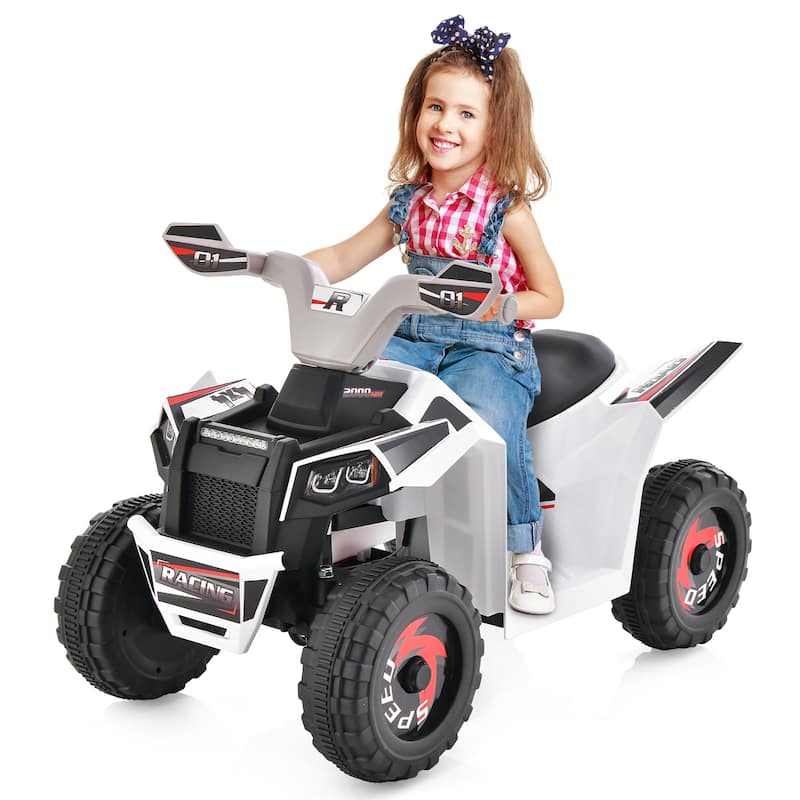 Gymax Kids Electric Ride On ATV Toy 6V Battery Powered Electric - White