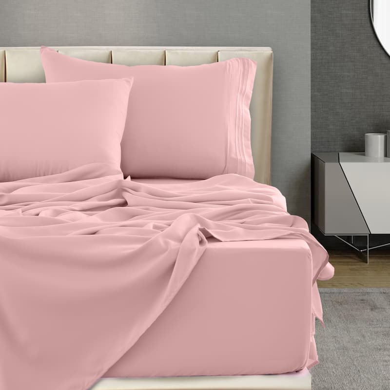 6 Piece Bed Sheet Set Deep Pocket Ultra Soft Microfiber Bedding Sheets