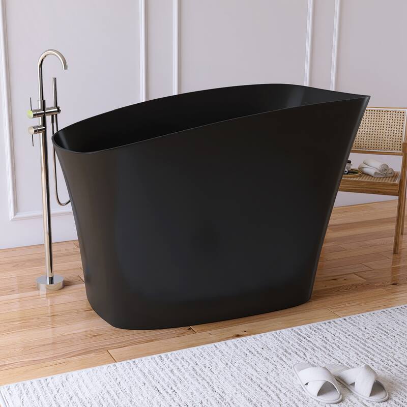 MEDUNJESS 51'' Freestanding Bathtub Solid Surface Soaking Tub
