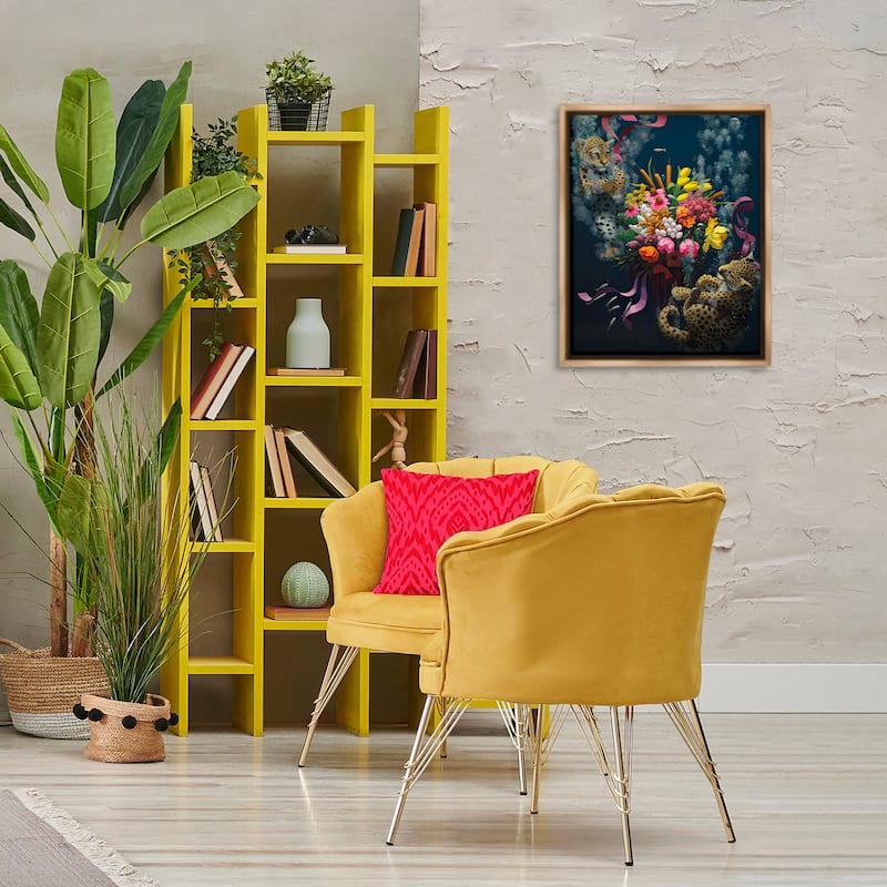 Stupell Bouquet with Leopards Underwater Framed Floater Canvas Wall Art Design By Heather Gauthier