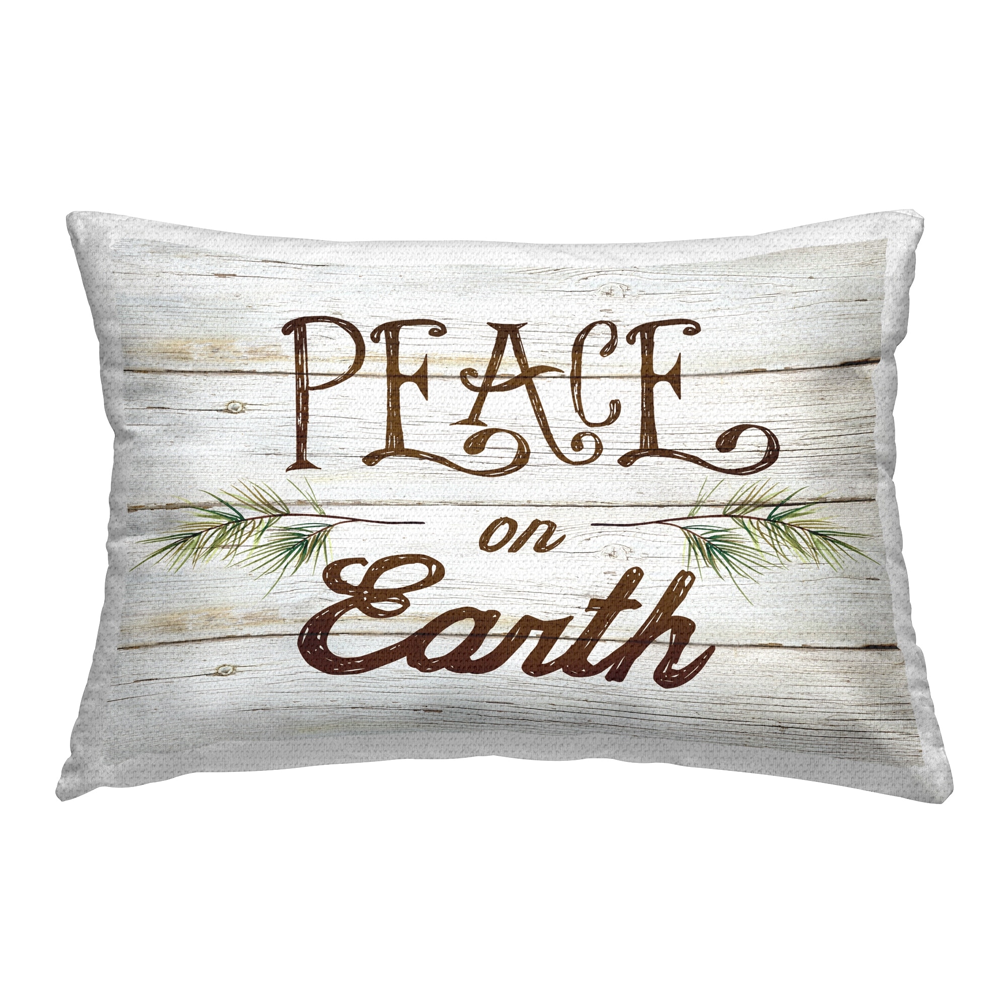 Stupell Rustic Peace on Earth Printed Outdoor Throw Pillow Design by Carol Robinson