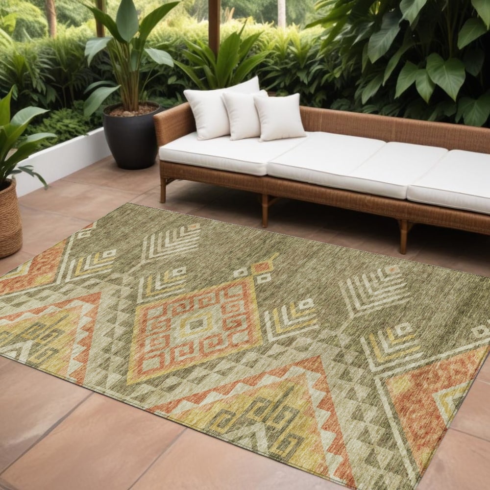 HomeRoots Southwestern Transitional Rectangle Outdoor Rug
