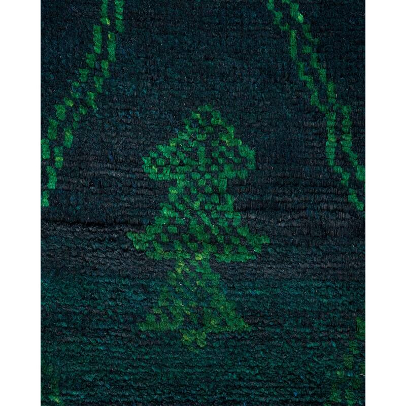 Overton Hand Knotted Wool Bohemian Overdyed Black Area Rug - 3' x 5'