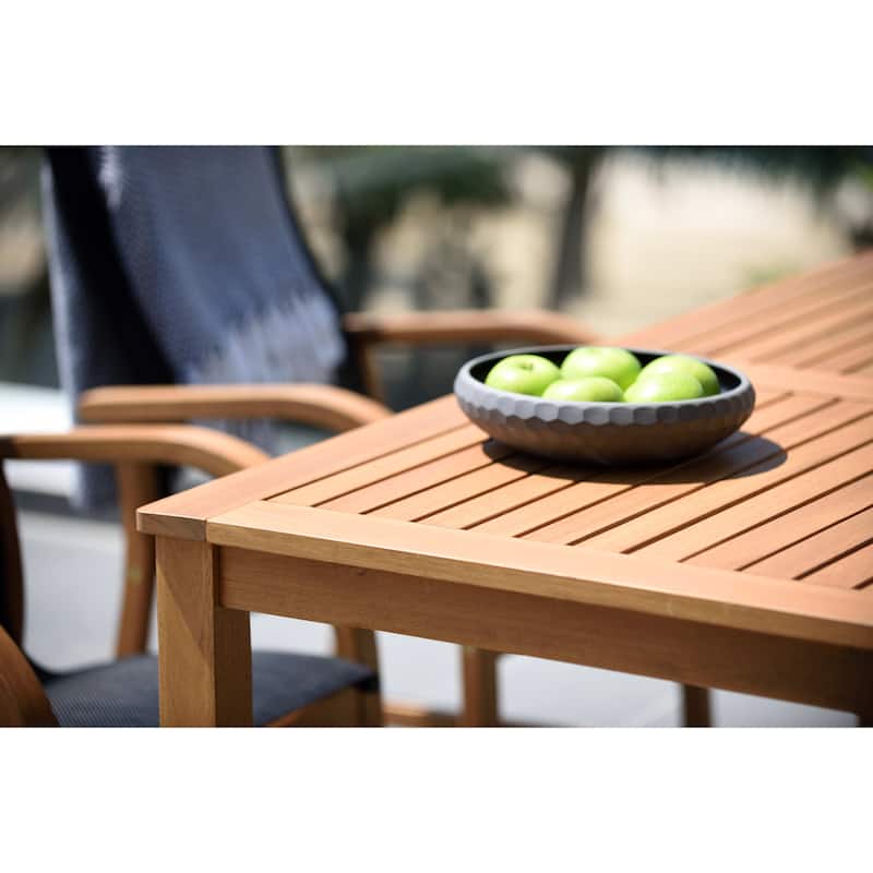 LifestyleGarden 7pc Outdoor Wood Dining Set (Teak Finish) - 7-Piece