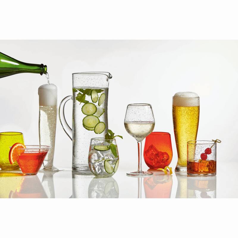 Bubble Glass Clear Glass Tall Pitcher 4.5L x 4.5W x 12.0H Inch 68 oz