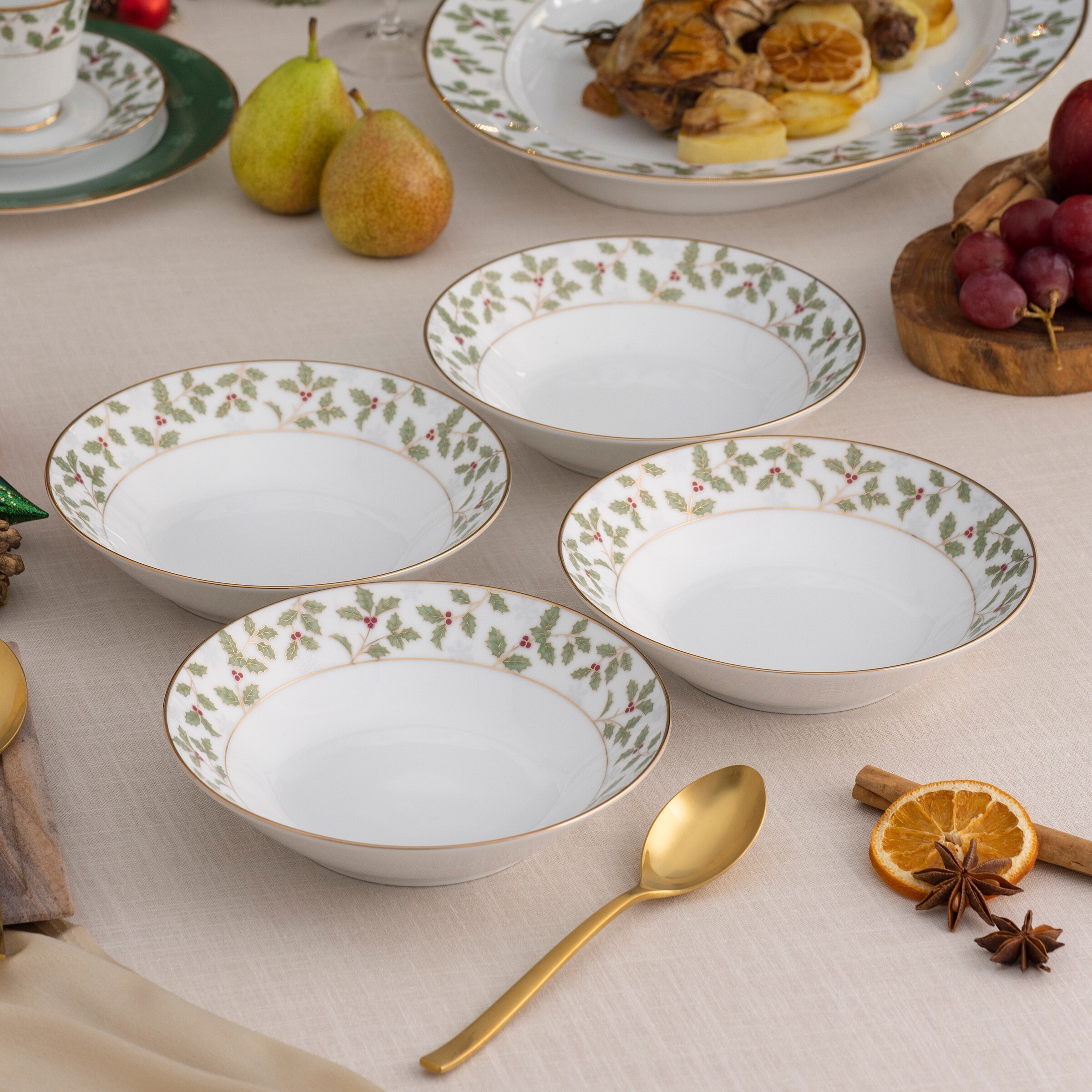 il_fullxfull.1418703614_d9mg.jpg Noritake 5511 Salad Soup Bowls floral gold trimmed  Set 4  Vintage 7.5” G13 main image 1