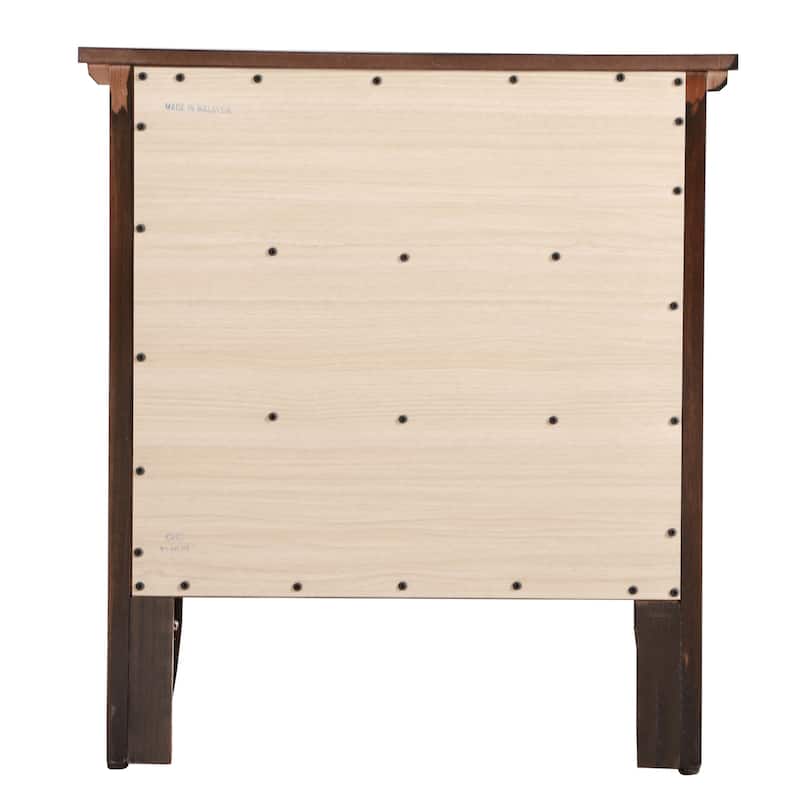3-Drawer Wooden Rectangular Nightstand - 26" - Brown