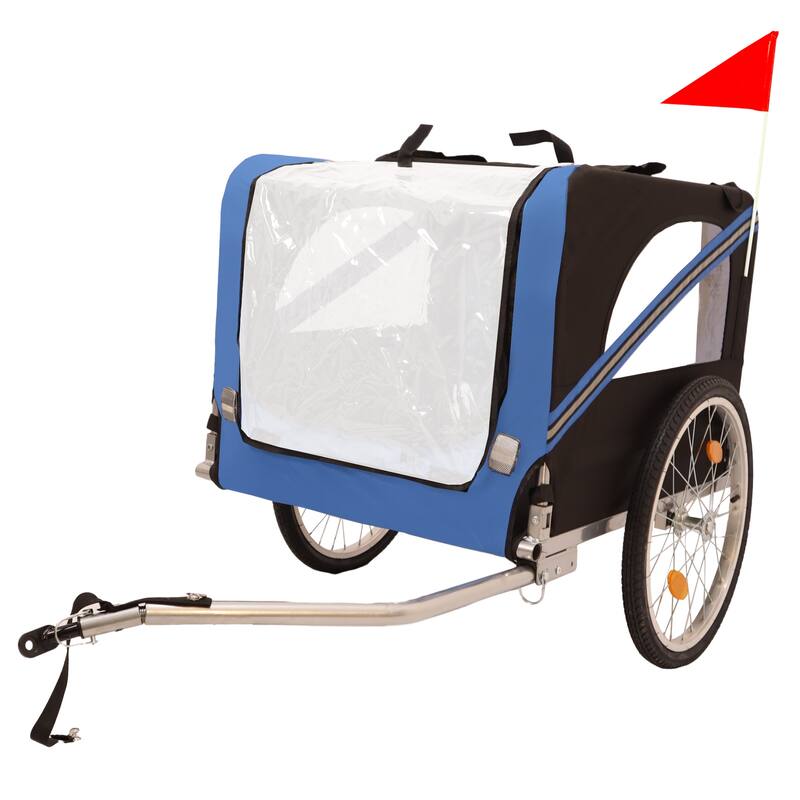 Durable Dog Bike Trailer with 20-Inch Wheels, Zippered Mesh Doors, and 88lb Capacity