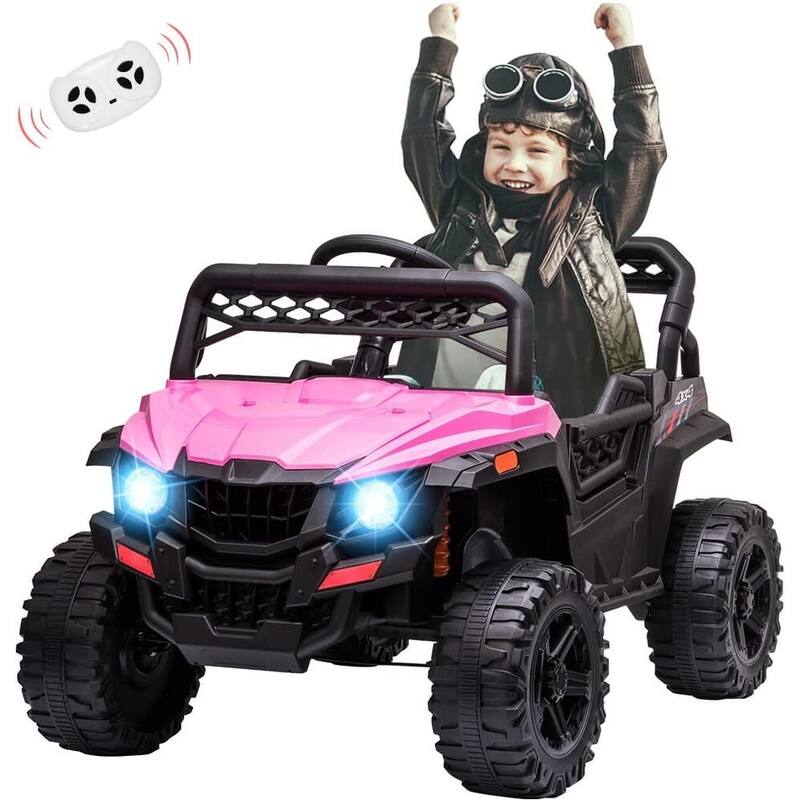 12V Ride On UTV, Kid Electric Powered Wheel Vehicle for Kids Gift - Pink