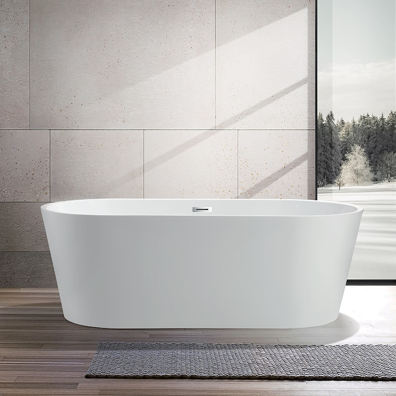 Vanity Art 54" Acrylic Freestanding Soaking Bathtub