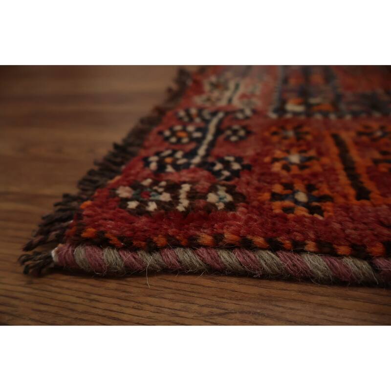 Hand Knotted Oriental 100% Wool Carpet Traditional Tribal Oranges & Rust Qashqai Area Rug - 7' 3'' X 4' 9''